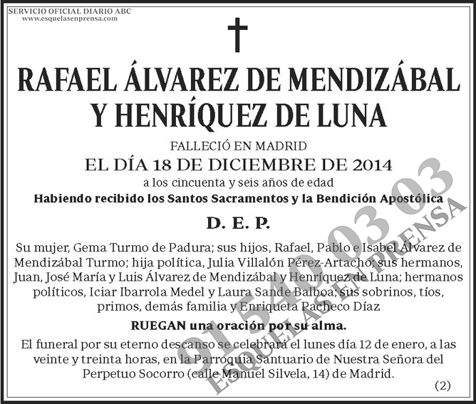Rafael Álvarez de Mendizábal y Henríquez de Luna